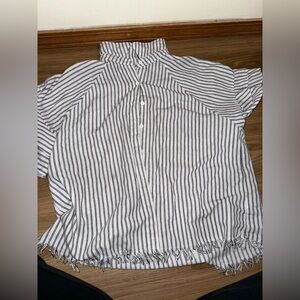 Umgee Black and White Striped Top